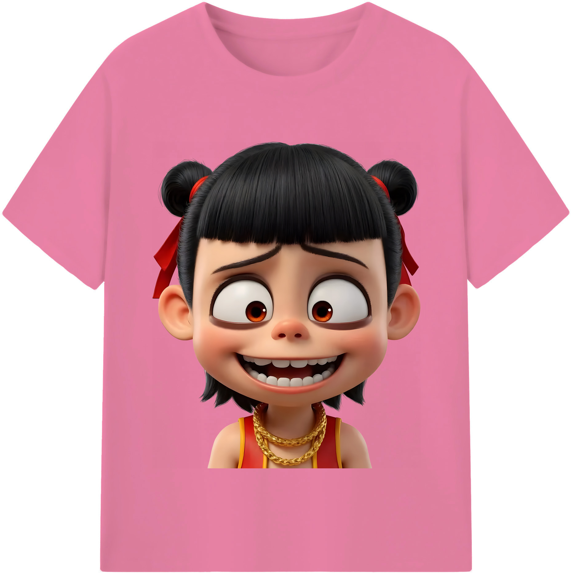 （画像用） Ne Zha 2 ナタ 魔童の大暴れ 綿100％半袖Tシャツ（フロントプリント）